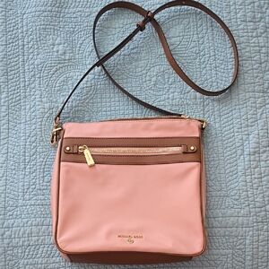 Michael Kors Pink and Brown Crossbody Bag